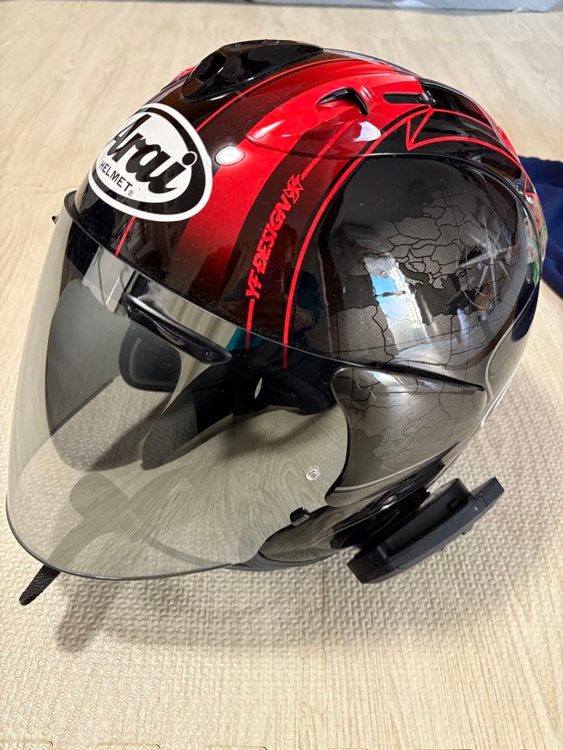 Arai VZ-RAM ジェットヘルメット ブラック/レッド　SENA30k