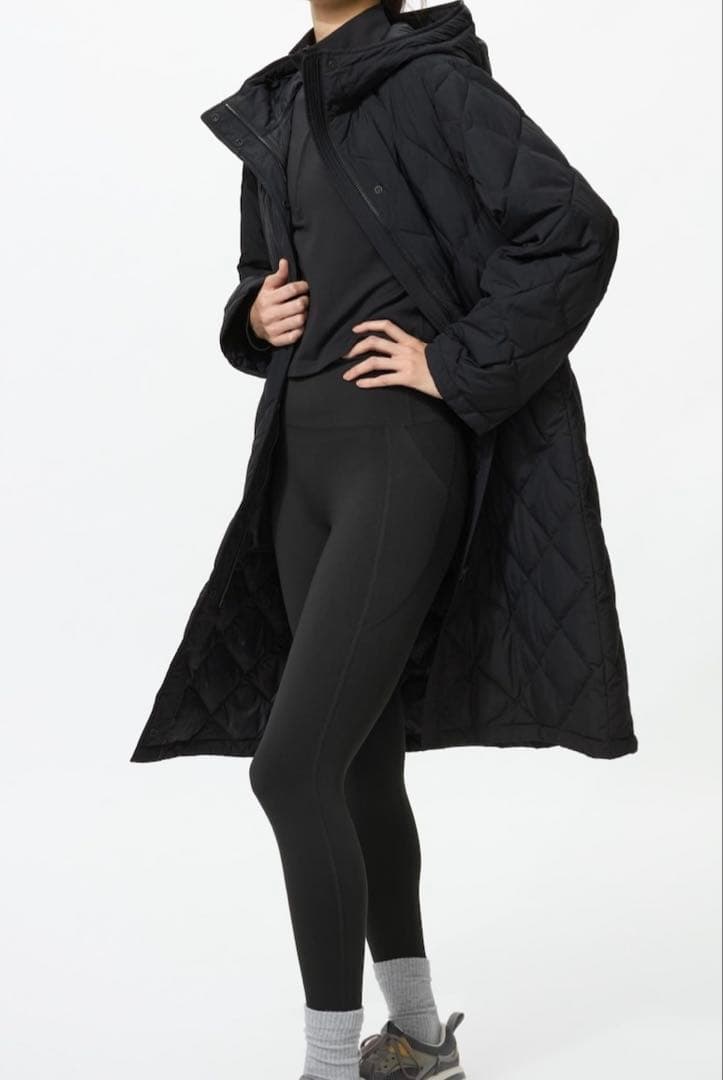 UNIQLO ユニクロ パフテックロングコートリラックスフィット ブラック M