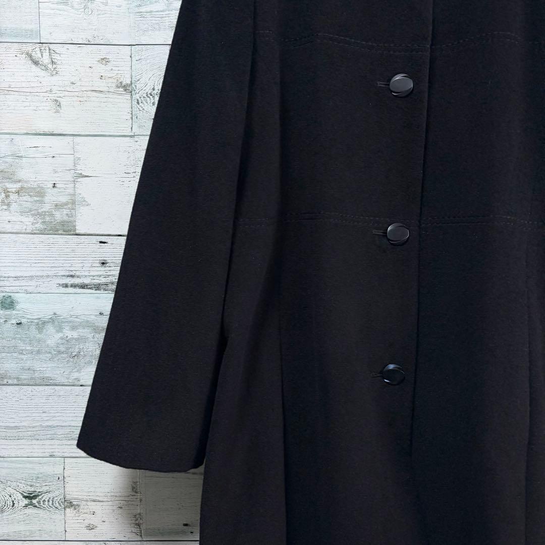 ☆高級アンゴラ100%☆レリアン　ロングコート　大きいサイズ13＋　ブラック