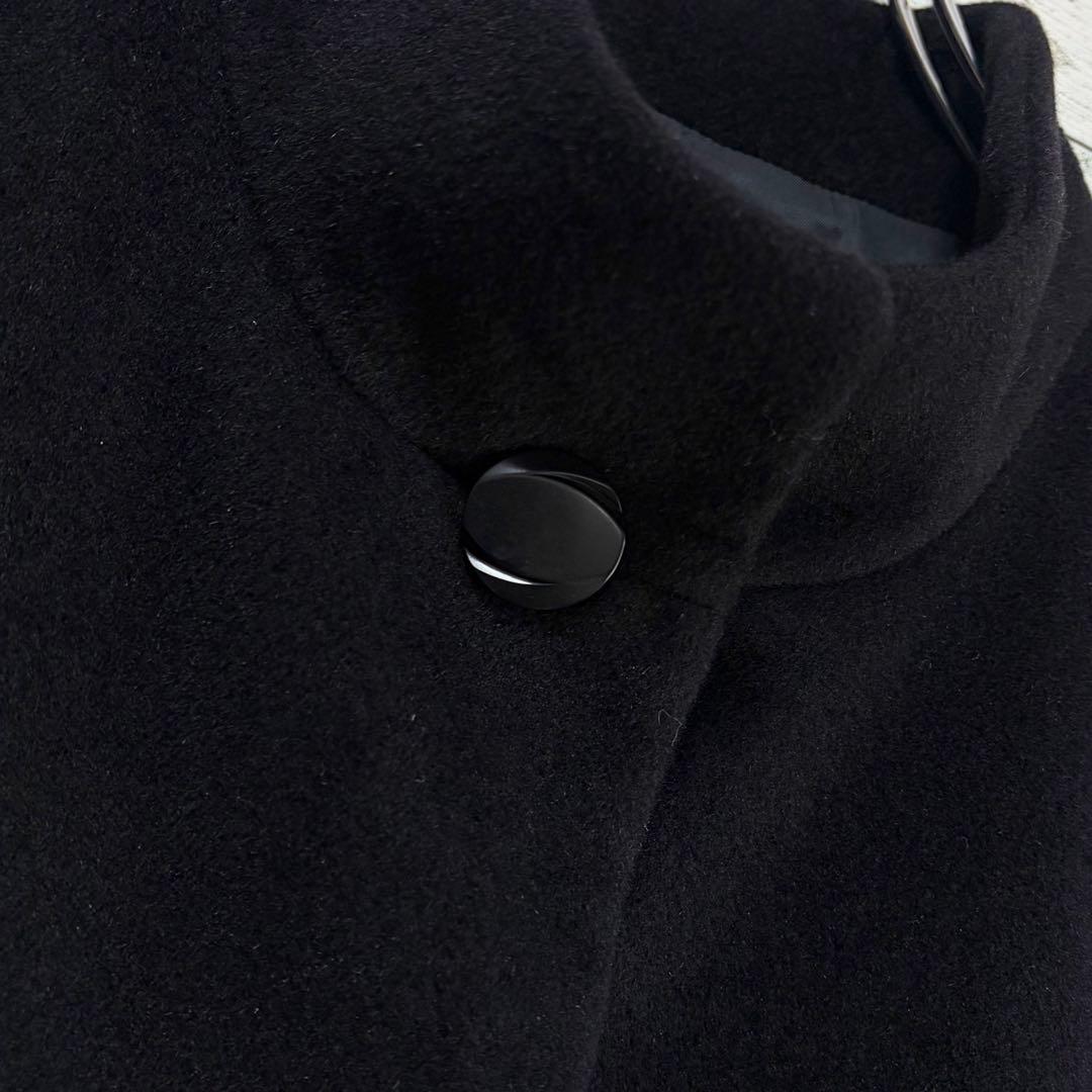 ☆高級アンゴラ100%☆レリアン　ロングコート　大きいサイズ13＋　ブラック