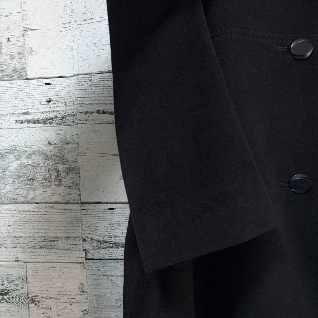 ☆高級アンゴラ100%☆レリアン　ロングコート　大きいサイズ13＋　ブラック