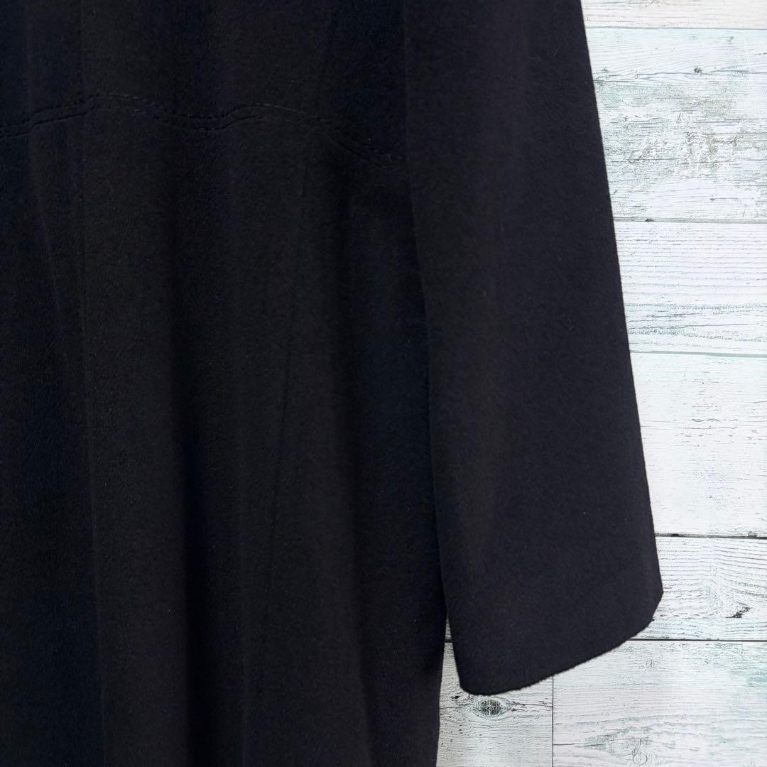 ☆高級アンゴラ100%☆レリアン　ロングコート　大きいサイズ13＋　ブラック