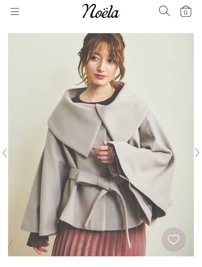 ノエラ スタンドカラー ポンチョコート ケープコート