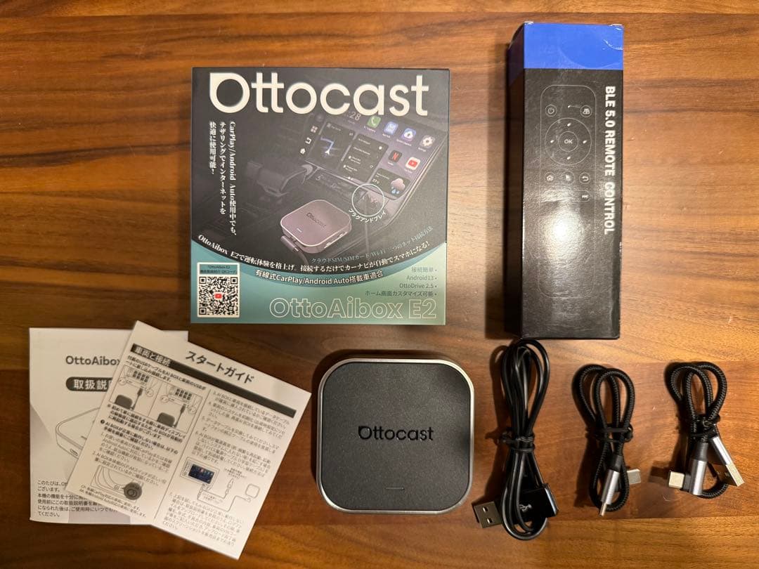 オットキャスト E2 CarPlay 新型エアマウスリモコンBT02セット