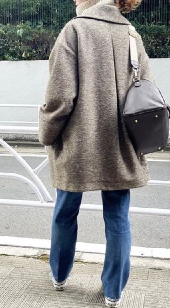 スピックアンドスパン✨Wスライバーヘリンボーンミドルコート