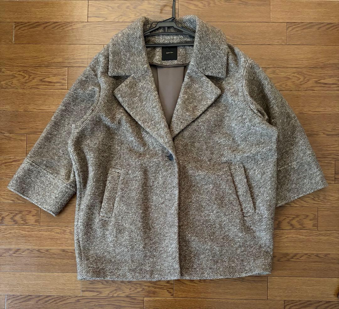 スピックアンドスパン✨Wスライバーヘリンボーンミドルコート