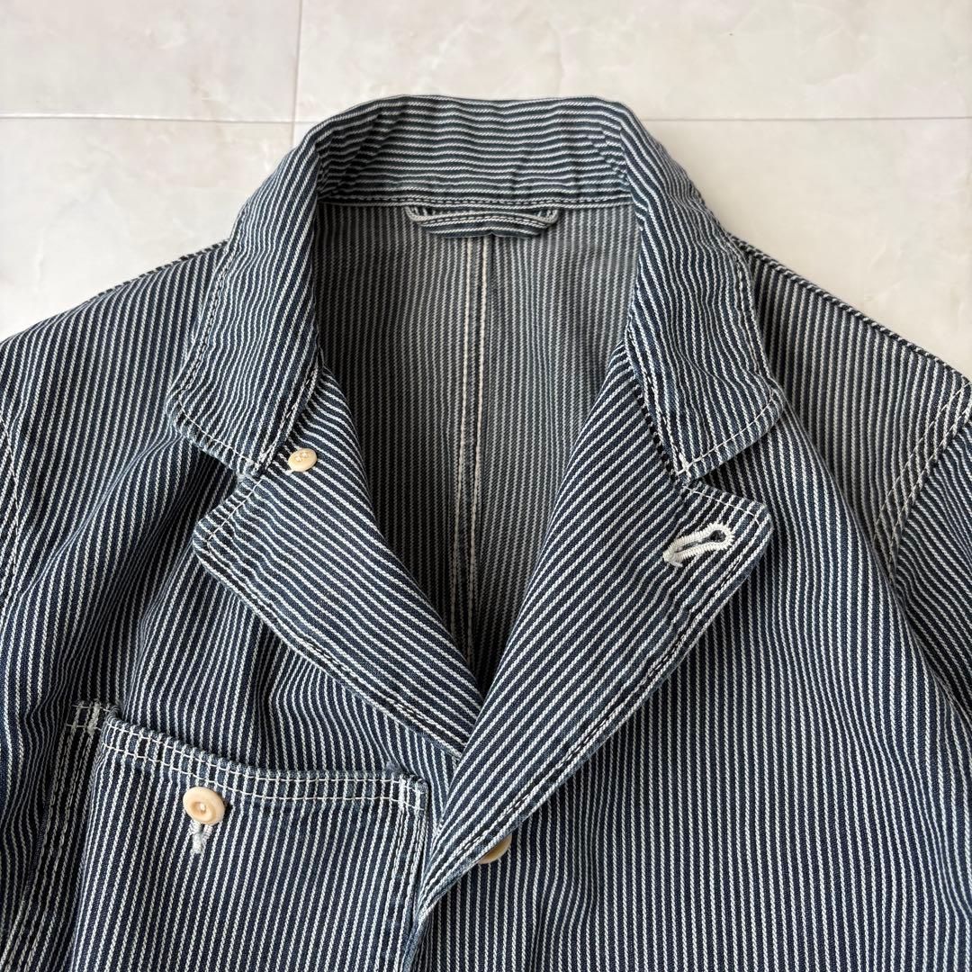 希少✨45rpm ヒッコリーストライプ ワークカバーオールジャケット 3