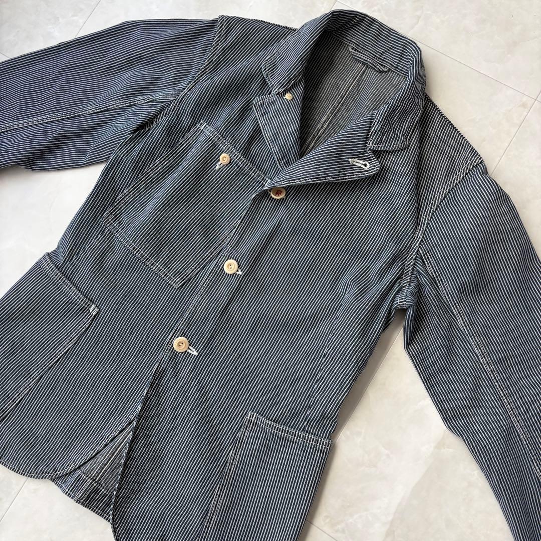 希少✨45rpm ヒッコリーストライプ ワークカバーオールジャケット 3