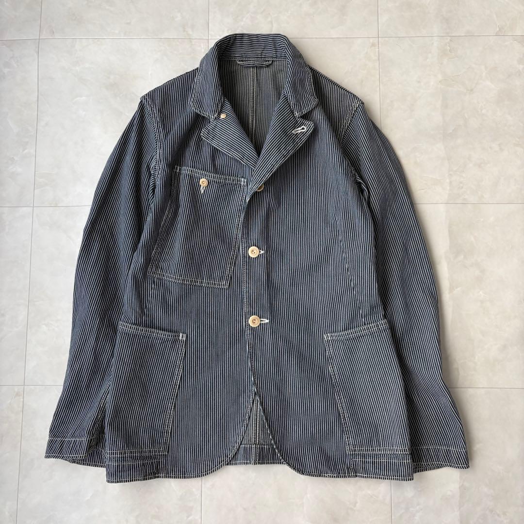 希少✨45rpm ヒッコリーストライプ ワークカバーオールジャケット 3