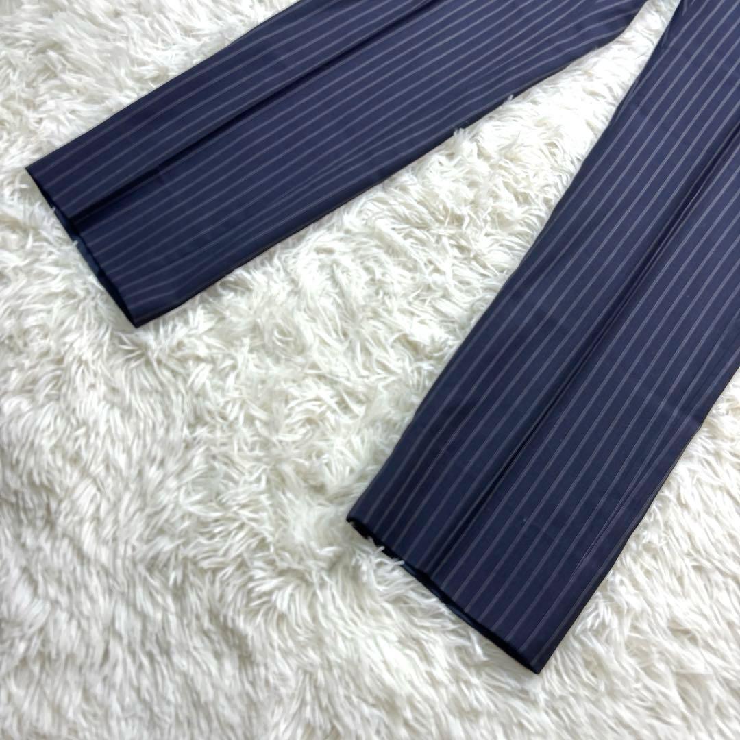 GUCCI スーツ セットアップ ストライプ 2B 裏地ロゴ柄 ネイビー 50R