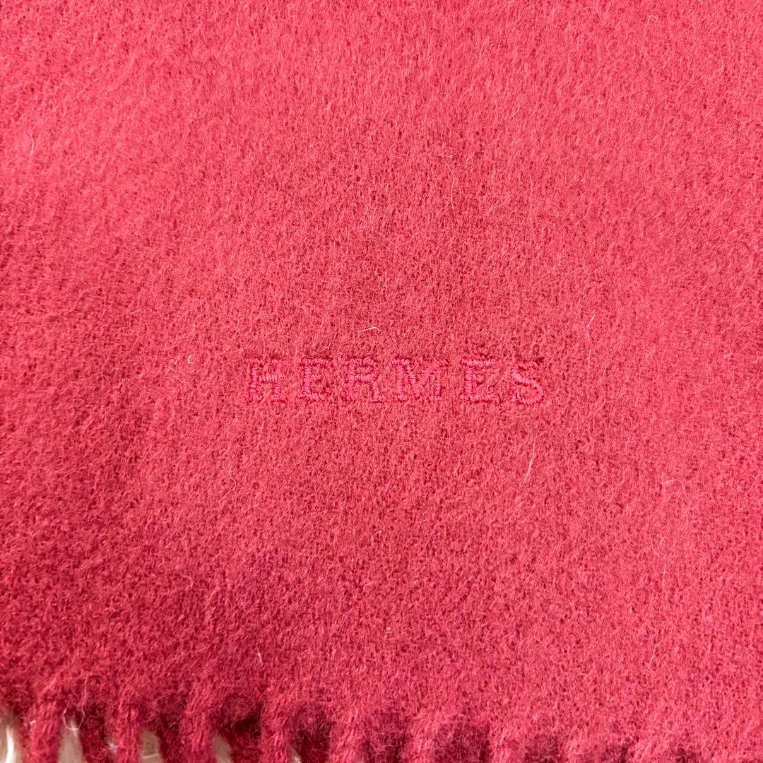 エルメス　HERMES カシミヤ　マフラー　ストール　ワインカラー