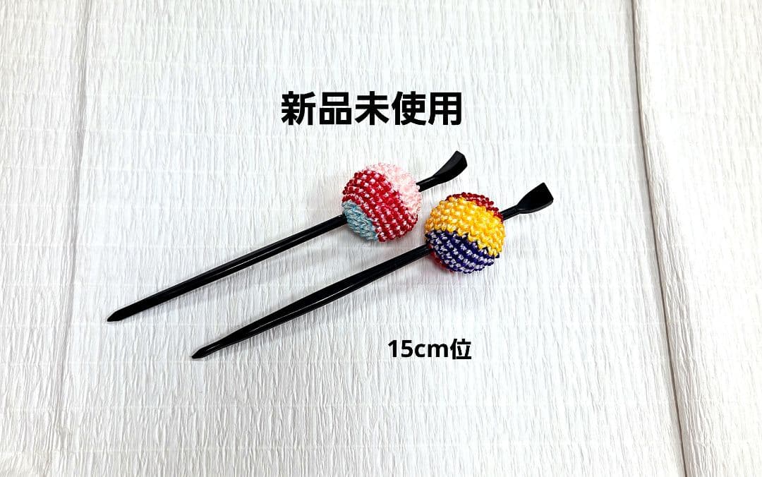 七五三　7歳　120cm　ポリエステル　赤しぼり柄　つくり帯　髪飾り