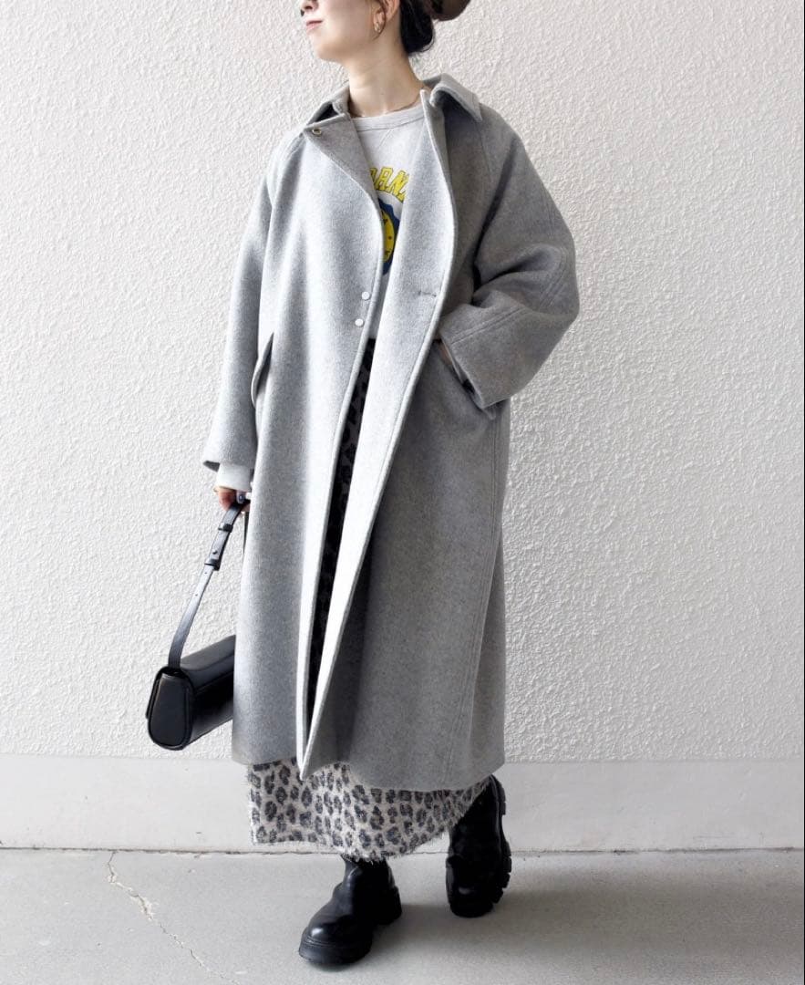 【未使用】SHIPS any バルマカーンコクーンコート 25AW