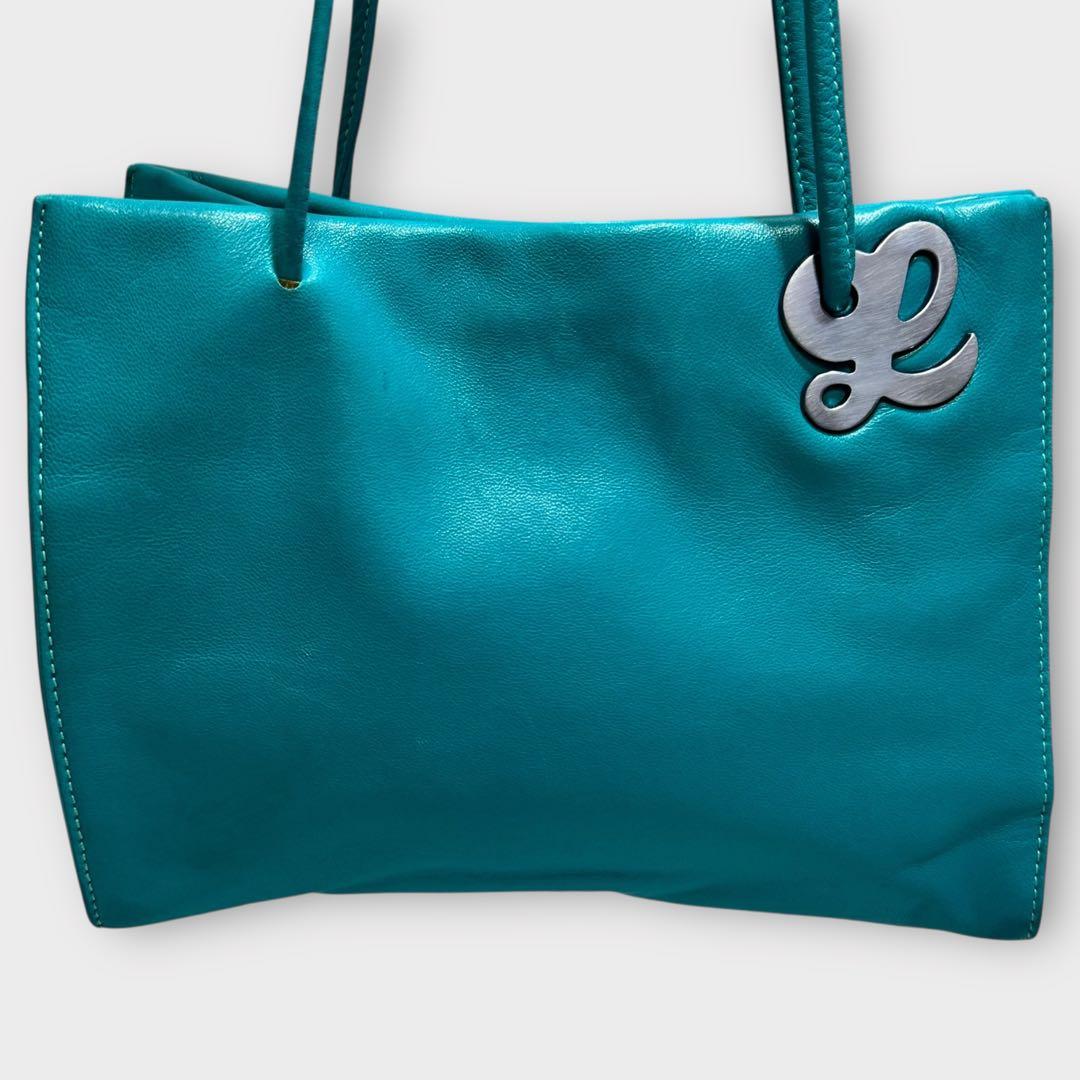 超美品✨LOEWE ロエベ　ショルダーバッグ　トートバッグ　青緑系　A5サイズ