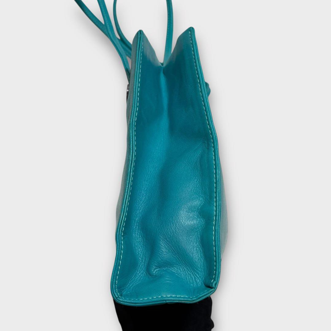 超美品✨LOEWE ロエベ　ショルダーバッグ　トートバッグ　青緑系　A5サイズ