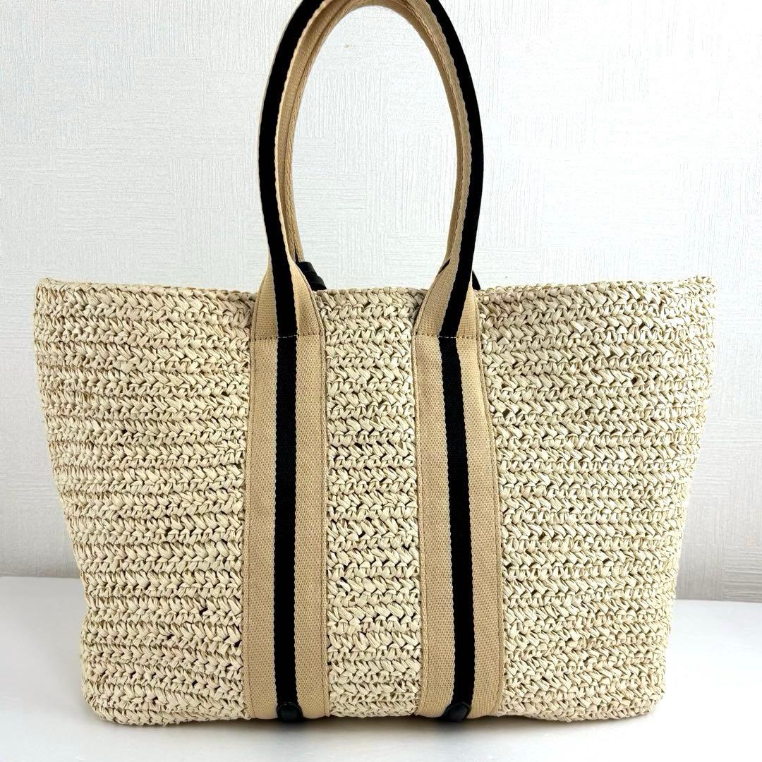 【美品】チャールズアンドキース ドルチェヴィータ ラフィア トートバッグ かご