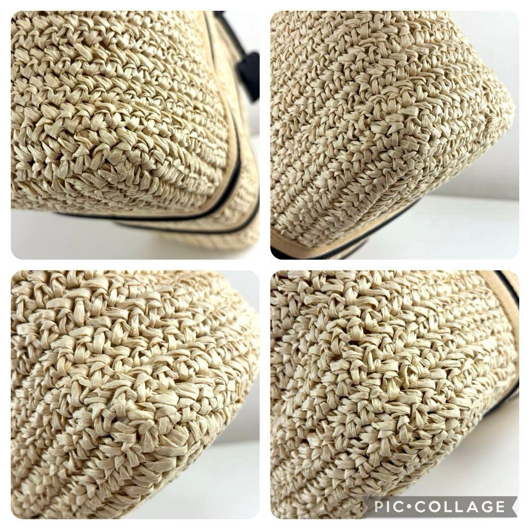 【美品】チャールズアンドキース ドルチェヴィータ ラフィア トートバッグ かご