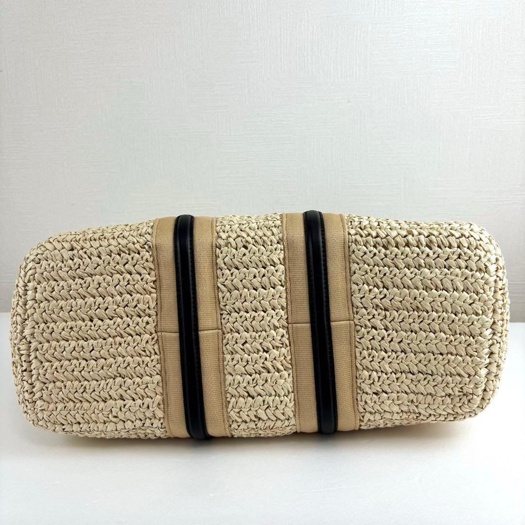 【美品】チャールズアンドキース ドルチェヴィータ ラフィア トートバッグ かご