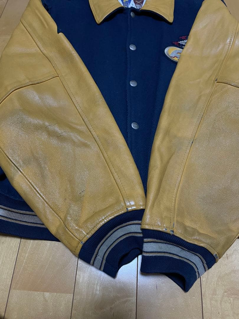 AVIREX スタジャン ネイビー/イエロー