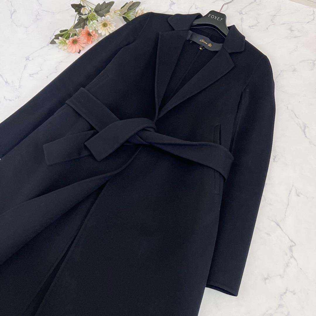 Drawer ドゥロワー ダブルフェイス カシミヤ ベルベット リバー コート