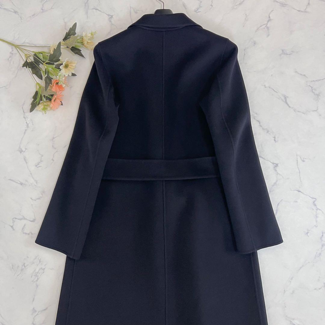 Drawer ドゥロワー ダブルフェイス カシミヤ ベルベット リバー コート