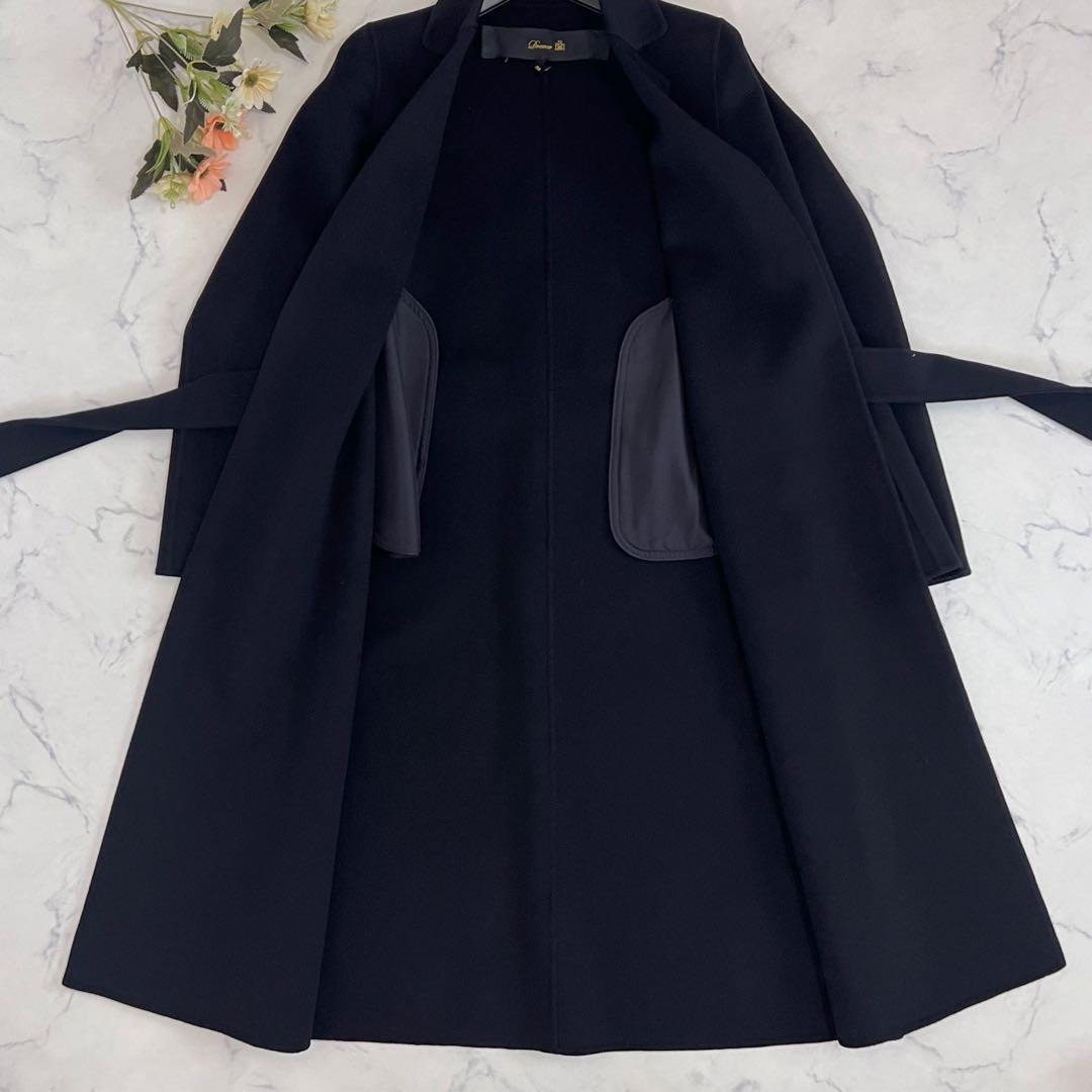 Drawer ドゥロワー ダブルフェイス カシミヤ ベルベット リバー コート