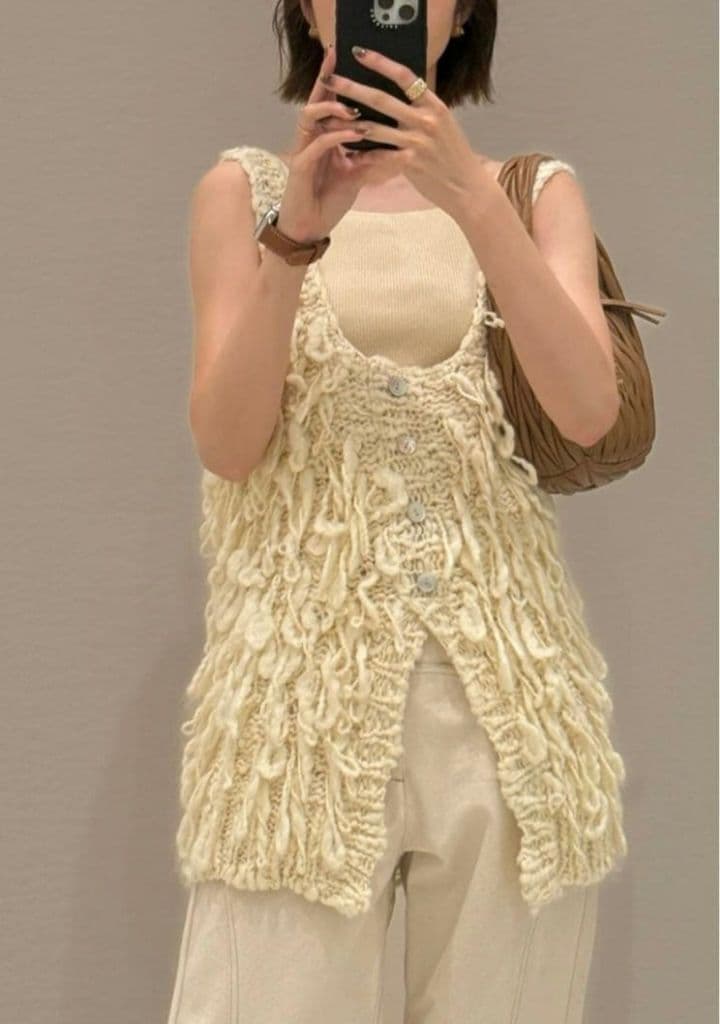 saku【新品未使用】eaphi FRINGE KNIT VEST