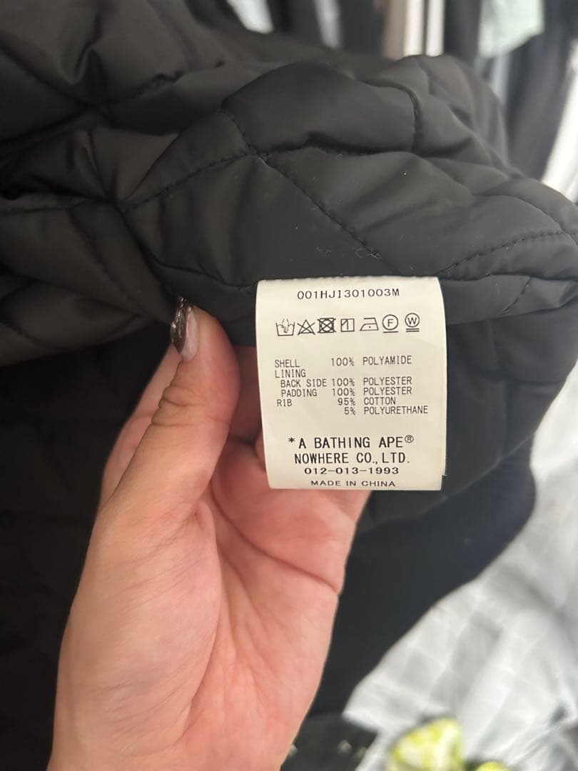 ジャケット・アウター A BATHING APE B.A. NYLON VARSITY JACKET