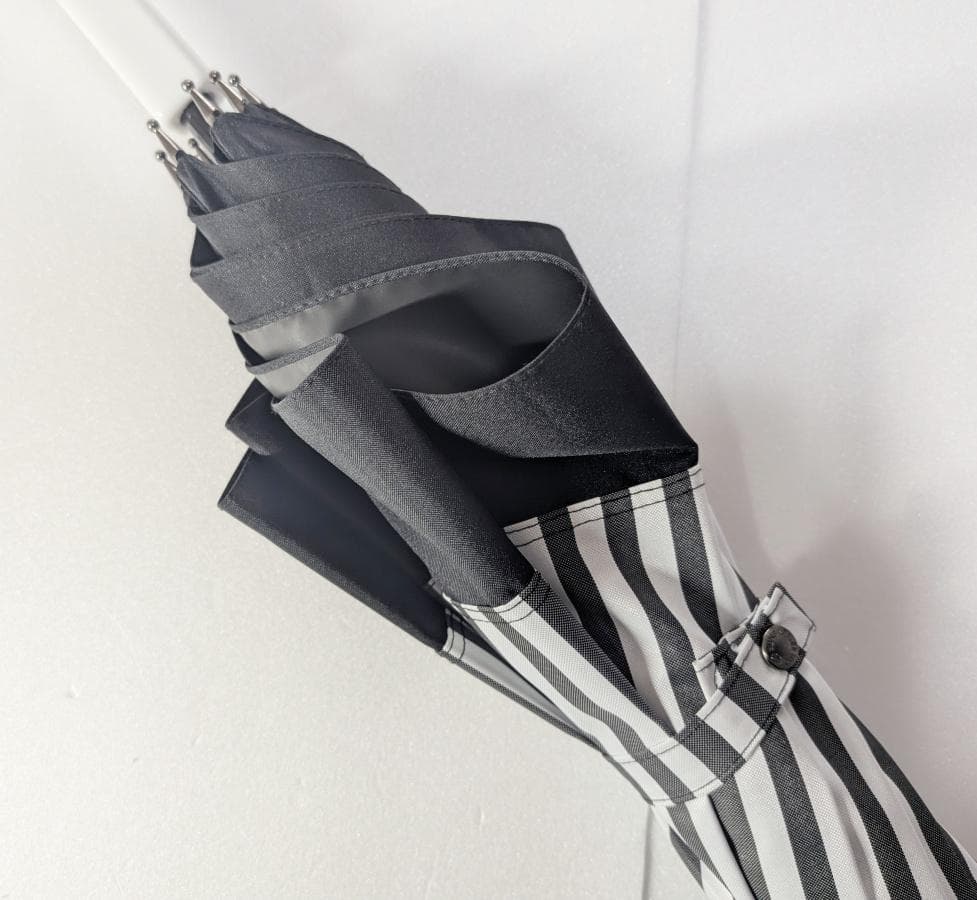 サンバリア100 日傘 正規品 白黒ストライプ クリア手元 完全遮光