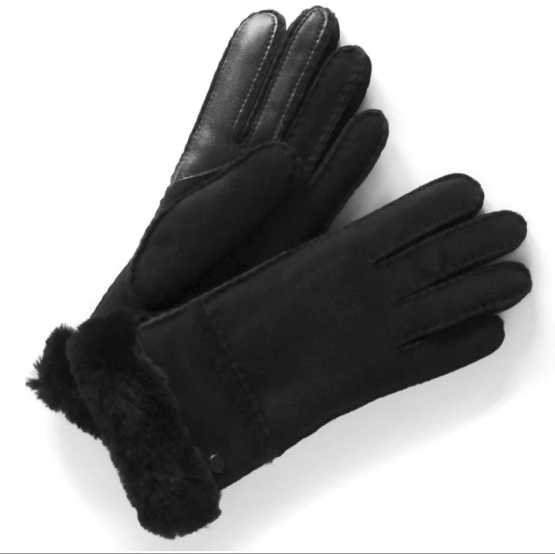 UGG シープスキンシームド グローブMブラック