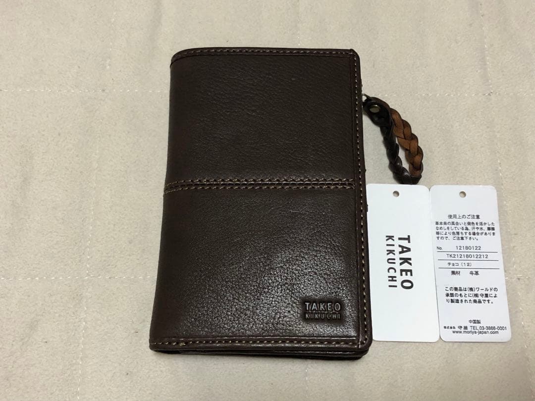 96新品TAKEO KIKUCHIタケオキクチ本革グラスゴー財布二つ折り国産レザ