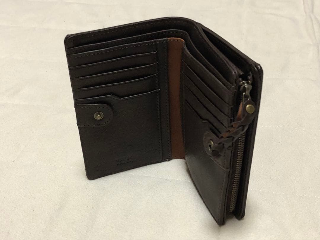 96新品TAKEO KIKUCHIタケオキクチ本革グラスゴー財布二つ折り国産レザ