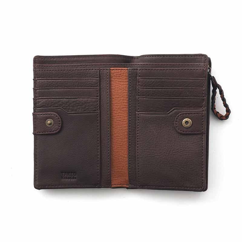 96新品TAKEO KIKUCHIタケオキクチ本革グラスゴー財布二つ折り国産レザ