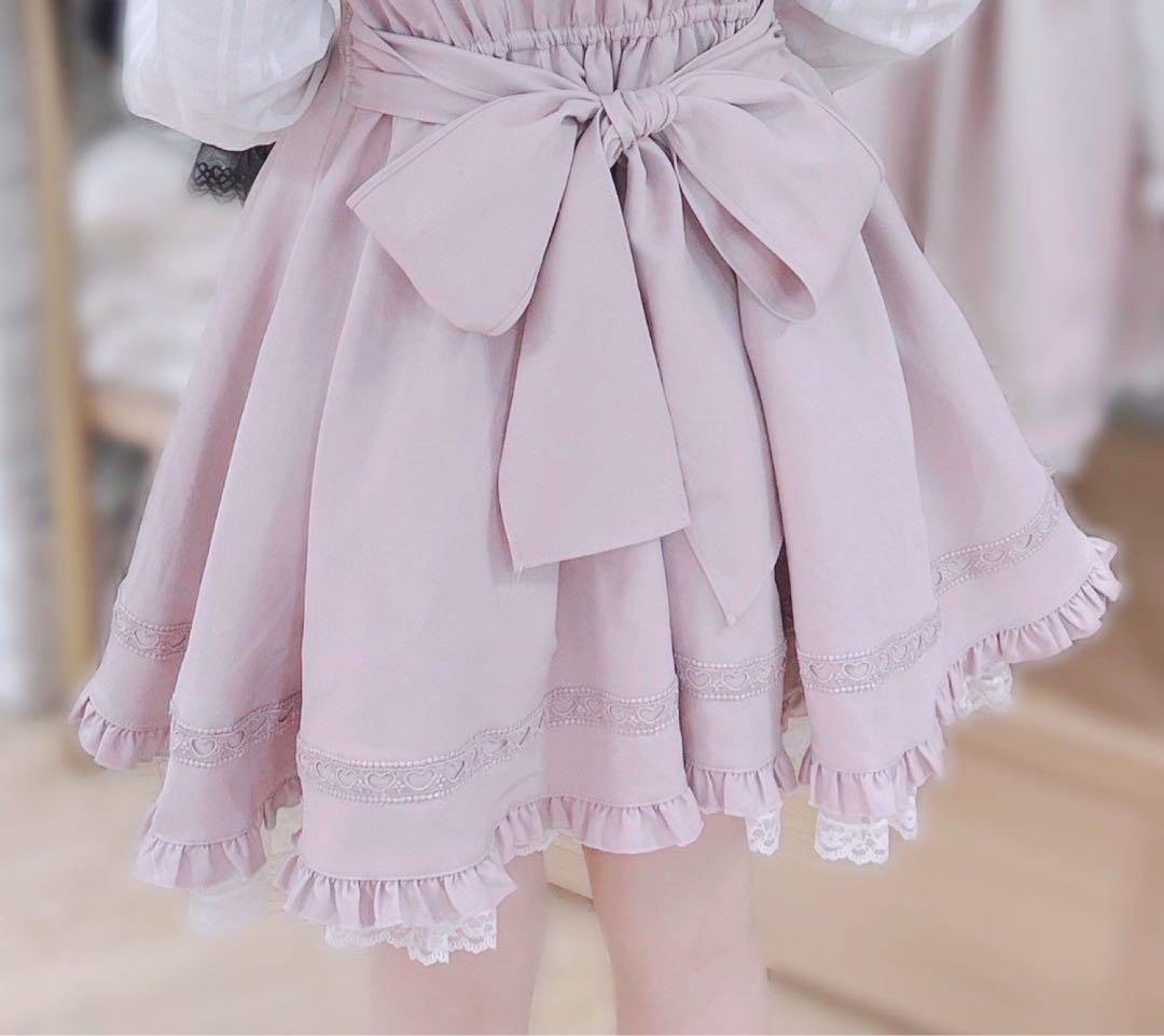 LIZLISA ハート衿プリーツフリルワンピース