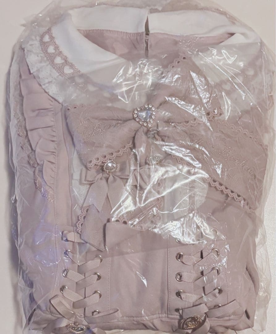 LIZLISA ハート衿プリーツフリルワンピース