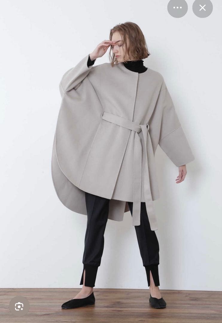 LEPHIL ルフィル　ソフトウールリバーポンチョコート