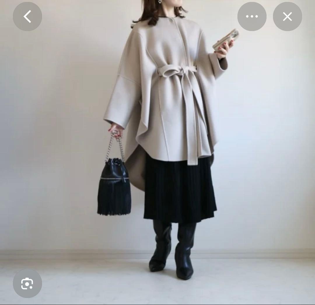 LEPHIL ルフィル　ソフトウールリバーポンチョコート