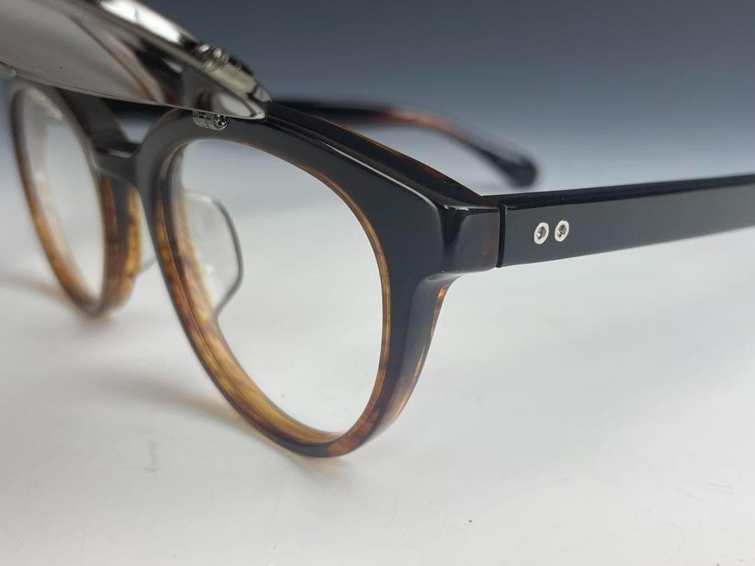 新品 跳ね上げ サングラス 腹式 ボストン ブラウン GL41 度付きレンズ無料