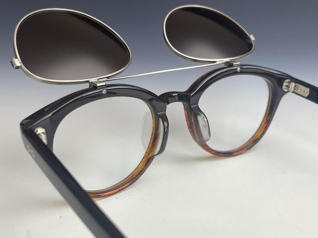 新品 跳ね上げ サングラス 腹式 ボストン ブラウン GL41 度付きレンズ無料