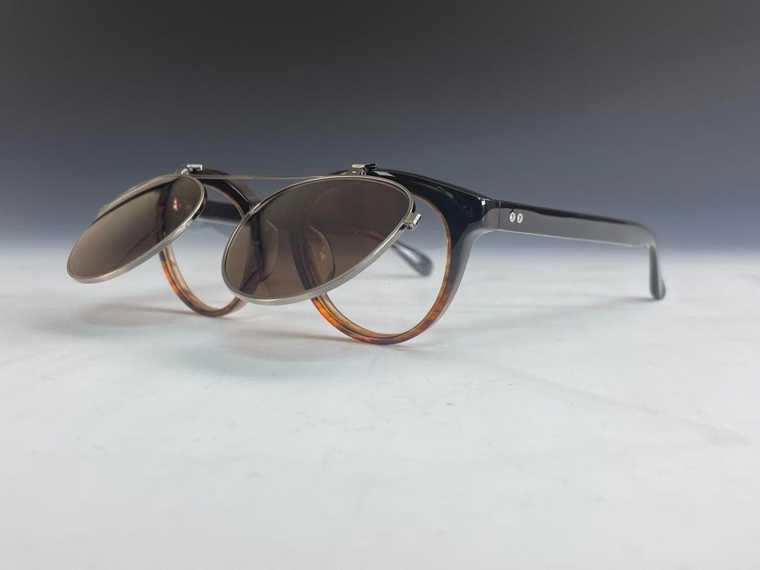 新品 跳ね上げ サングラス 腹式 ボストン ブラウン GL41 度付きレンズ無料