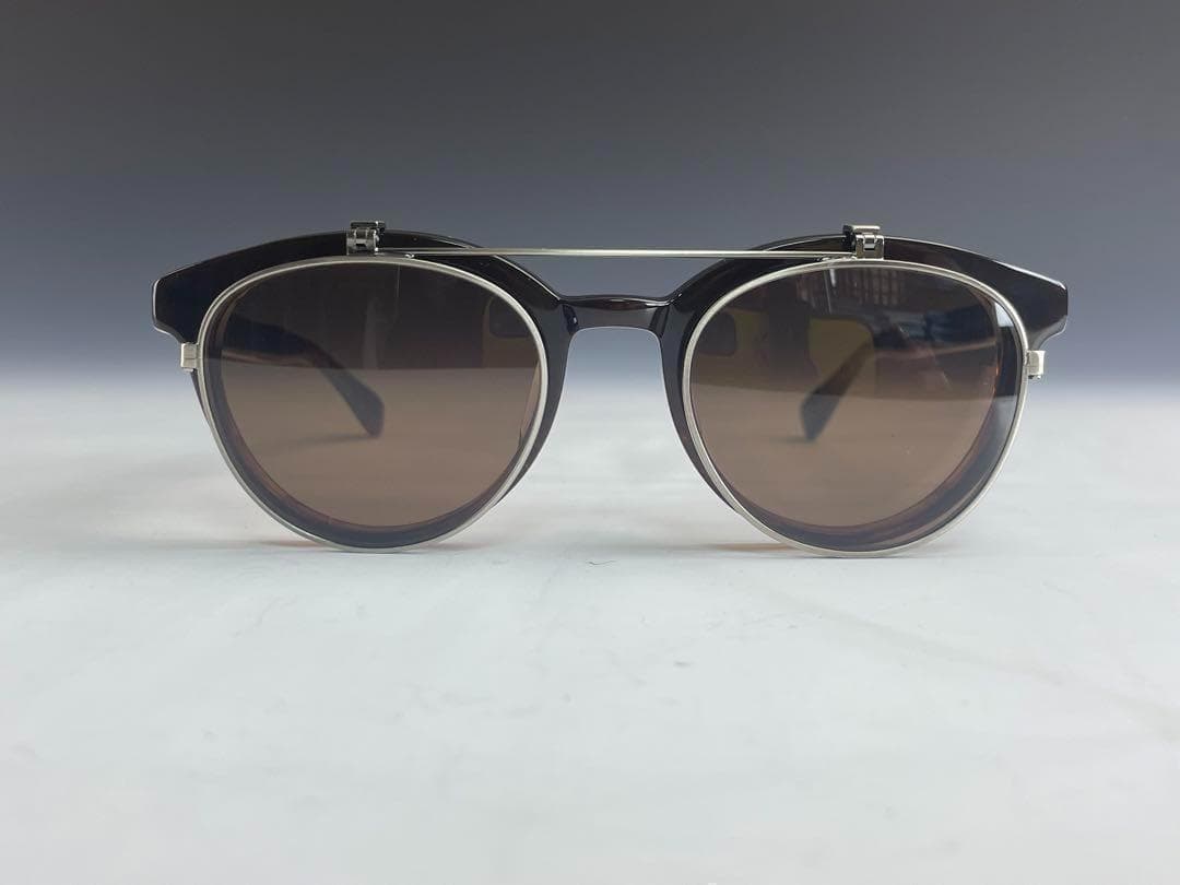 新品 跳ね上げ サングラス 腹式 ボストン ブラウン GL41 度付きレンズ無料