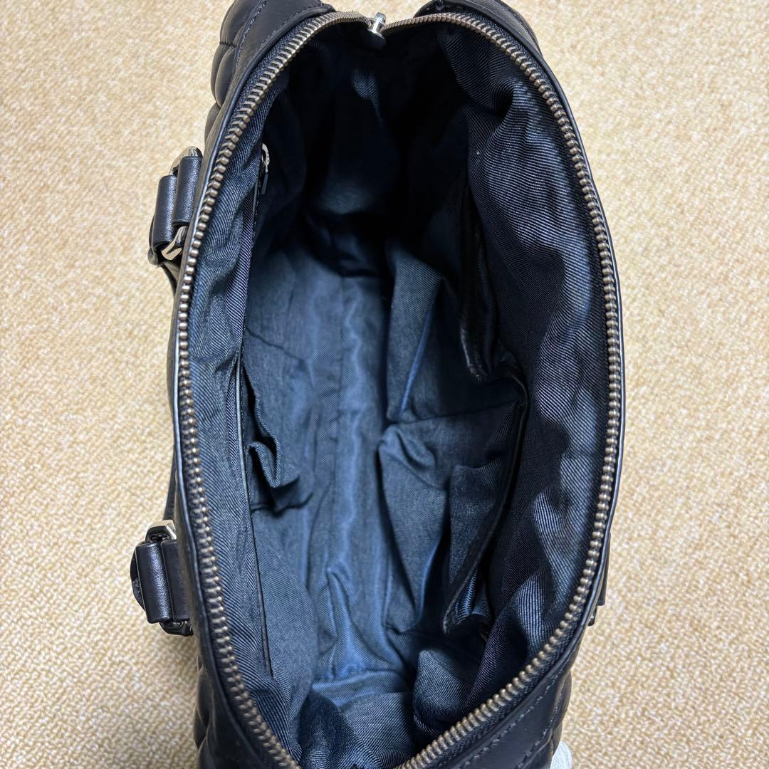 DIESEL ミニボストンバッグ ショルダー 2way キルティング 本革 黒