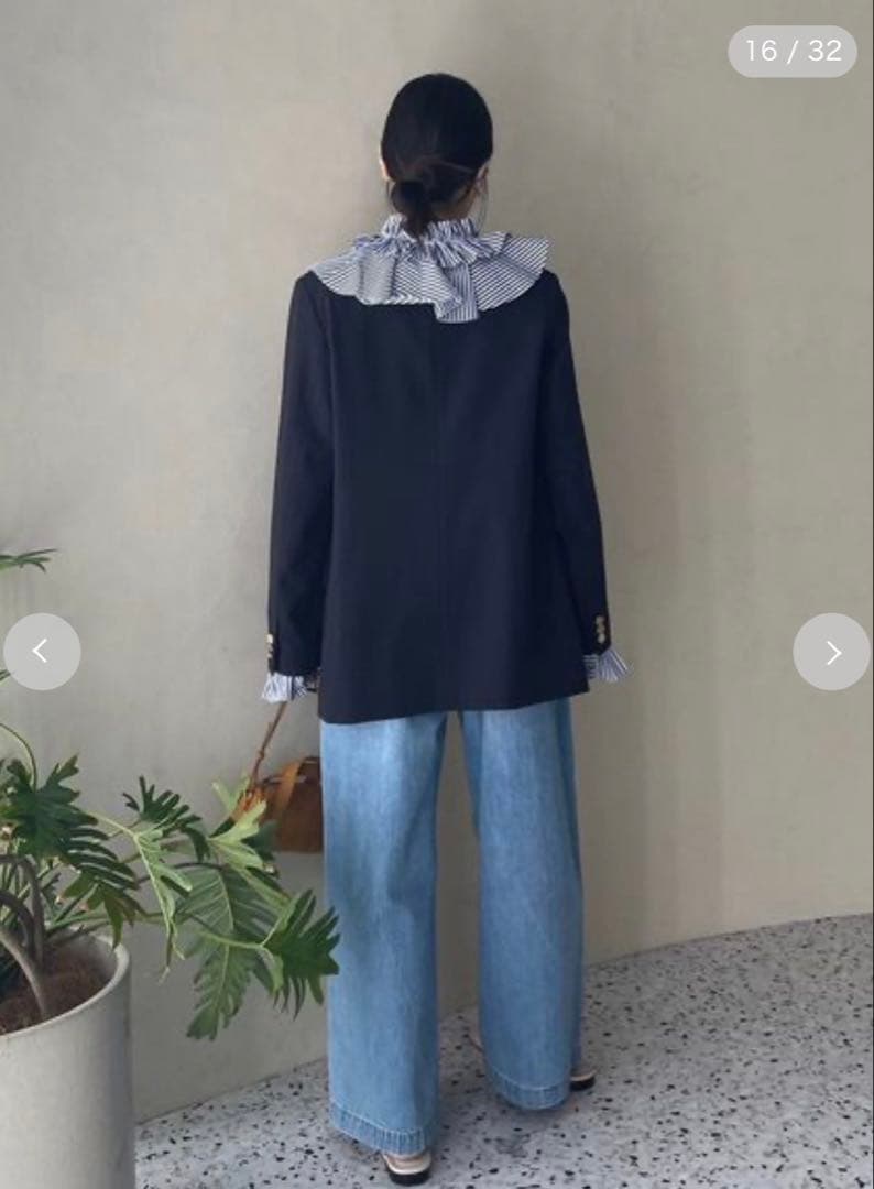 【美品】Mila Owen金釦ダブルブレストロングブレザー