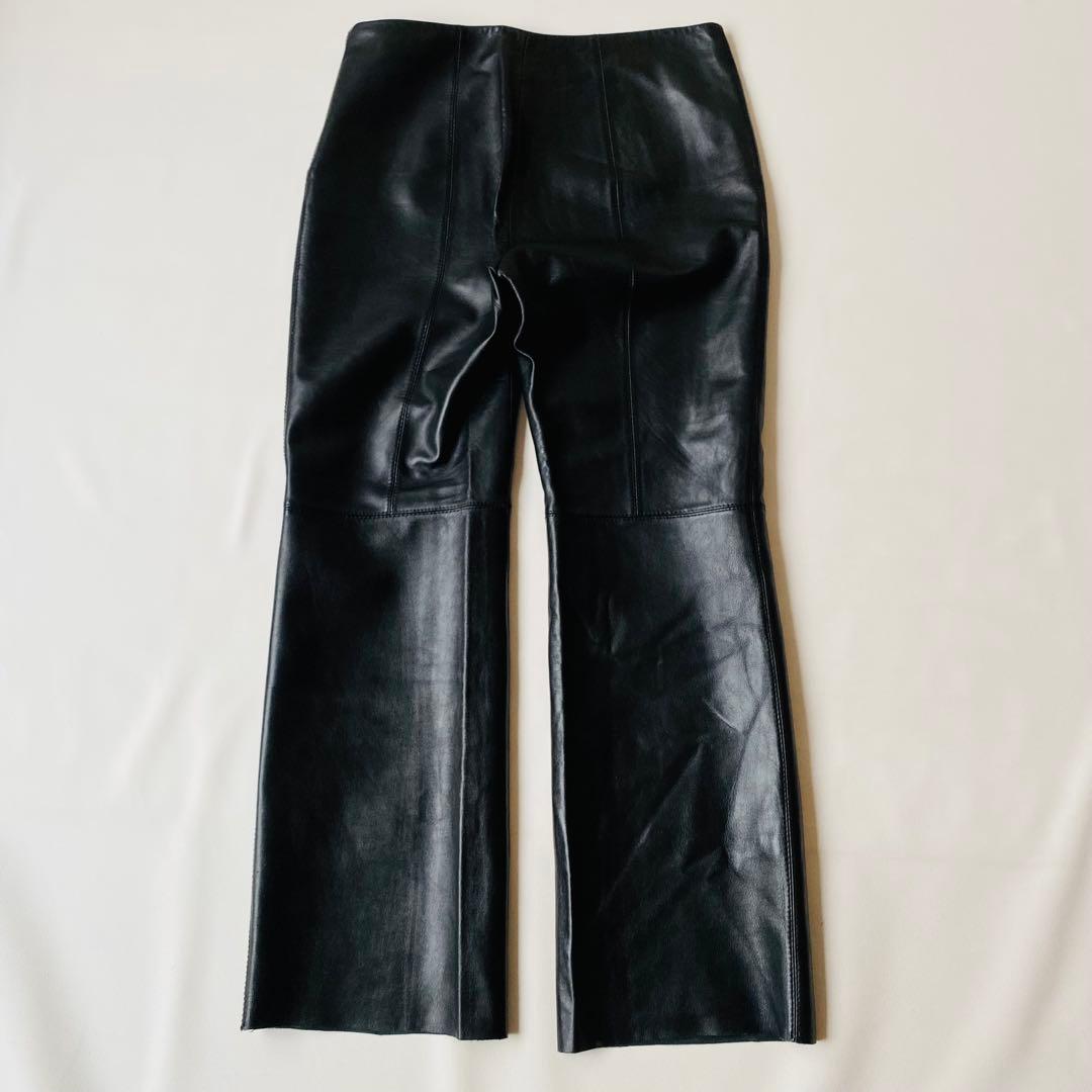 【美品】LOEWE　ロエベ　レザーパンツ　アナグラム総柄　ラムスキン　ストレート