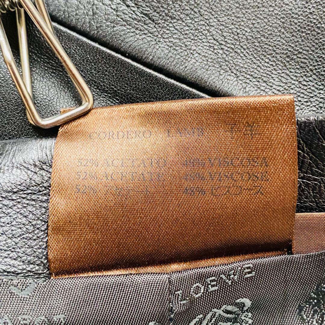 【美品】LOEWE　ロエベ　レザーパンツ　アナグラム総柄　ラムスキン　ストレート