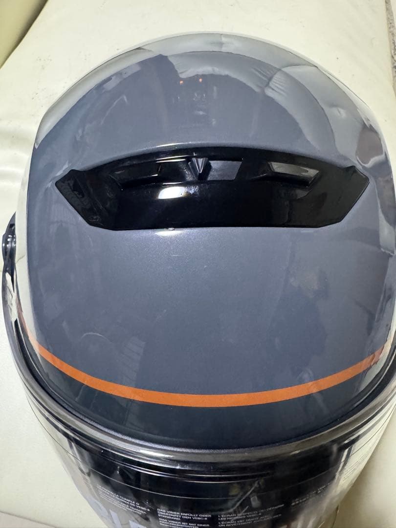 HARLEY-DAVIDSON フルフェイスヘルメット グレー，オレンジライン