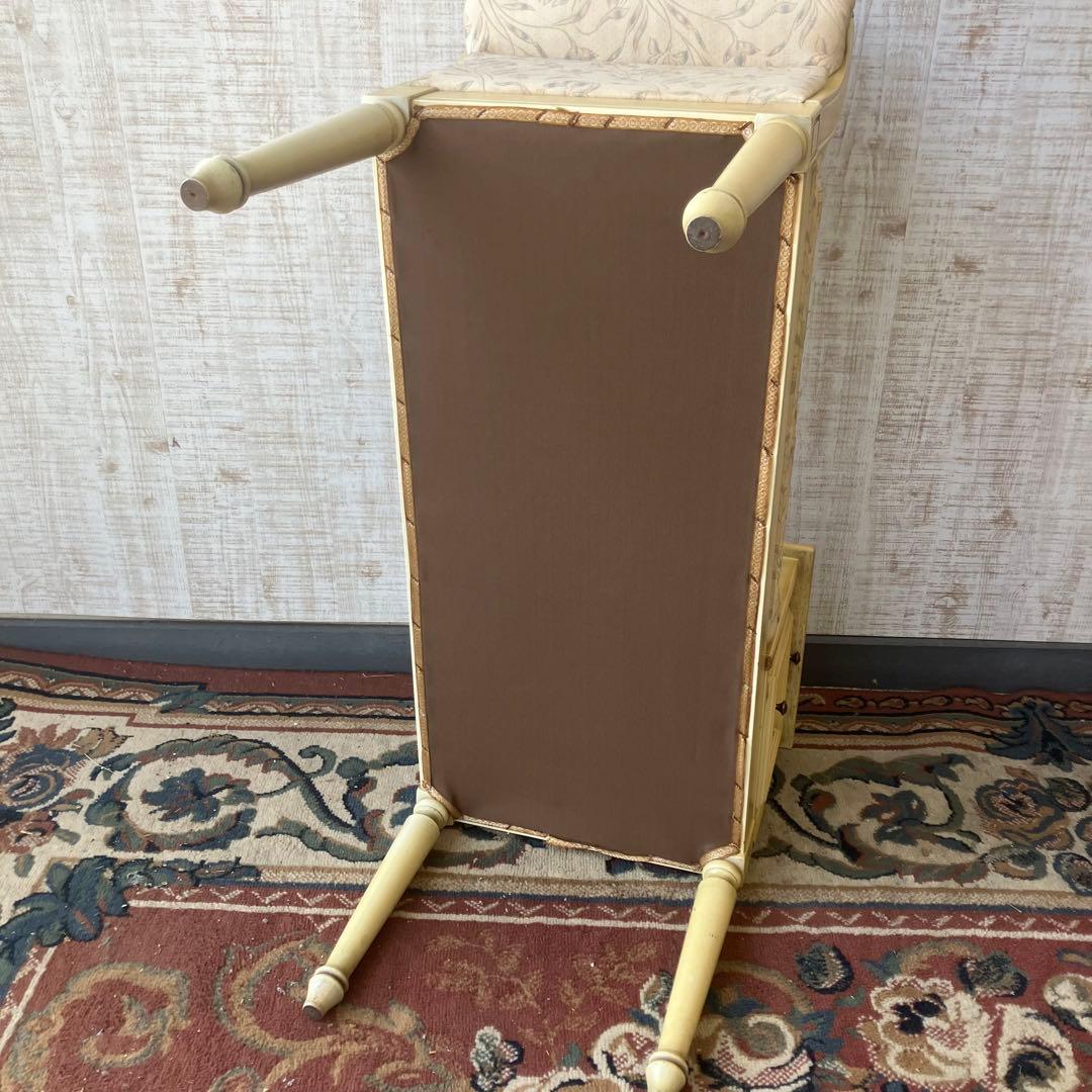 アンティーク ロココ様式 木製ベンチ 花柄アームチェア 一人掛けソファーテーブル