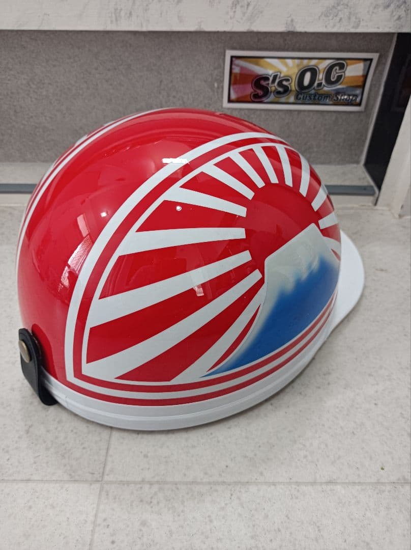 カスタムコルク半　赤白富士日章　富士青