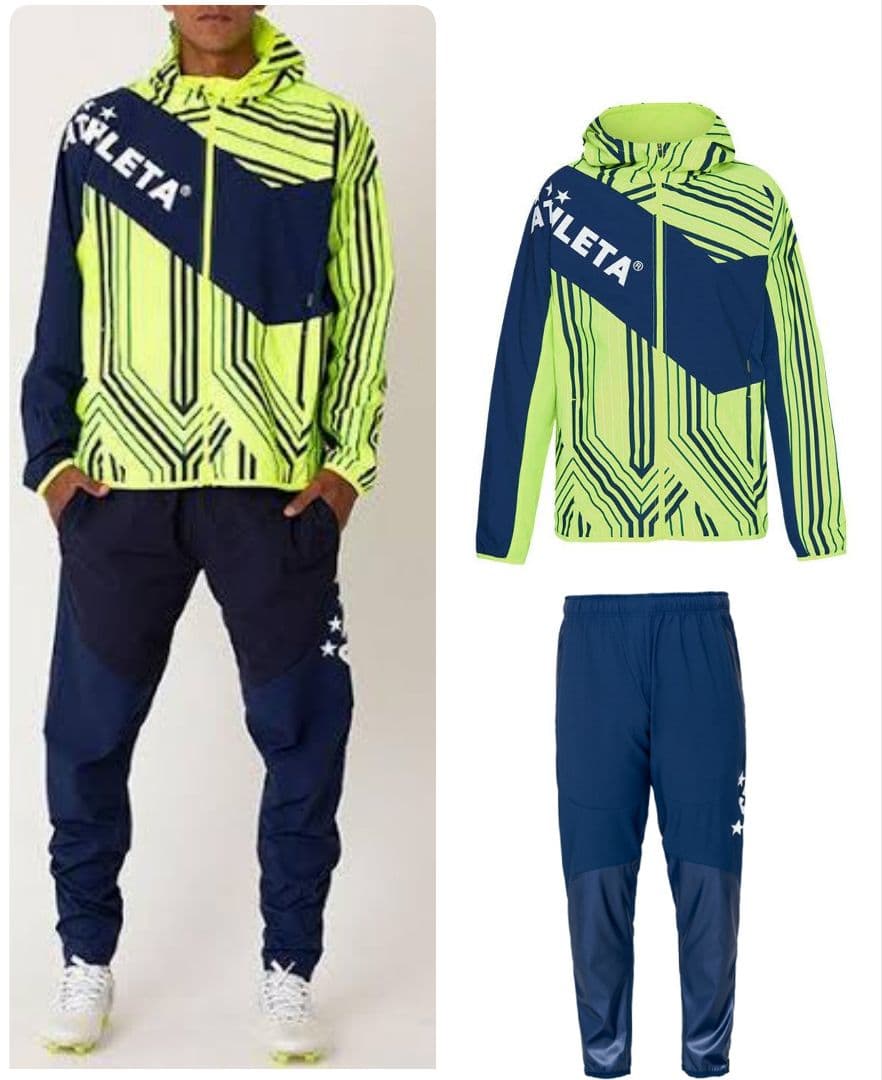 AYLETA 上下セット ネオンイエロー/ネイビー