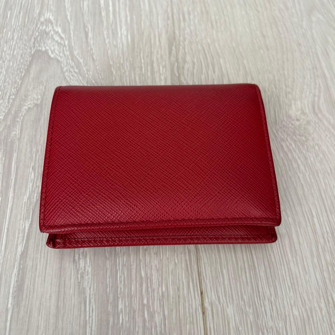 PRADA サフィアーノレザーレッド 二つ折り財布